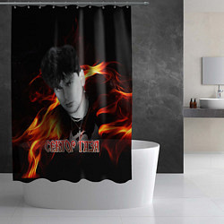 Шторка для душа Сектор газа фон огня, цвет: 3D-принт — фото 2