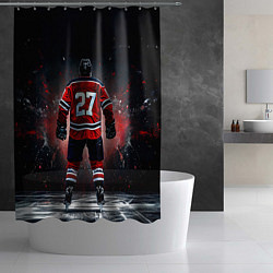 Шторка для душа Хоккеист на черном, цвет: 3D-принт — фото 2