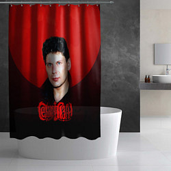 Шторка для душа Юрий Клинских красная луна, цвет: 3D-принт — фото 2