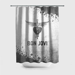 Шторка для душа Bon Jovi - white gradient, цвет: 3D-принт