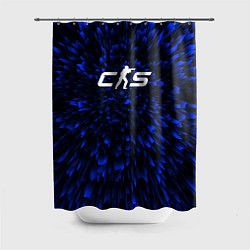 Шторка для душа Counter-Strike 2 blue energy, цвет: 3D-принт