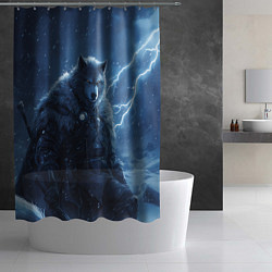 Шторка для душа Волк повелитель молний, цвет: 3D-принт — фото 2