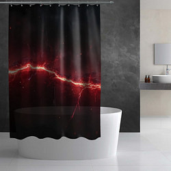Шторка для душа Красная линия - молния, цвет: 3D-принт — фото 2