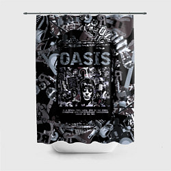 Шторка для душа Oasis на фоне гитар, цвет: 3D-принт