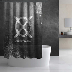 Шторка для душа CreepyPasta - grey gradient, цвет: 3D-принт — фото 2