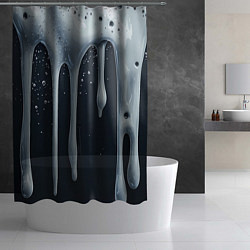 Шторка для душа Белая объемная слизь текстура, цвет: 3D-принт — фото 2