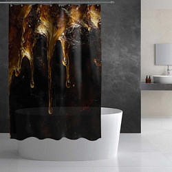 Шторка для душа Стекающий мед - текстура, цвет: 3D-принт — фото 2