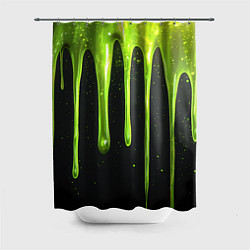 Шторка для душа Слизь зеленая текстура, цвет: 3D-принт