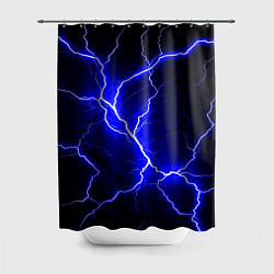 Шторка для душа Color blue black, цвет: 3D-принт