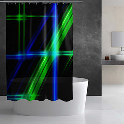 Шторка для душа Color blue black green, цвет: 3D-принт — фото 2
