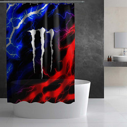Шторка для душа Monster energy молнии неон, цвет: 3D-принт — фото 2