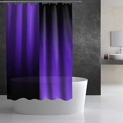 Шторка для душа Чёрно-сиреневый градиент пополам, цвет: 3D-принт — фото 2