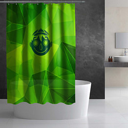 Шторка для душа Tomodachi Game green poly, цвет: 3D-принт — фото 2