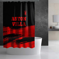 Шторка для душа Aston Villa - red gradient посередине, цвет: 3D-принт — фото 2