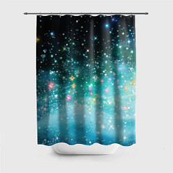 Шторка для душа Бирюзовые блестки фон, цвет: 3D-принт