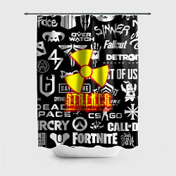 Шторка для душа Сталкер все логотипы игр, цвет: 3D-принт