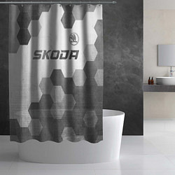Шторка для душа Skoda - white gradient посередине, цвет: 3D-принт — фото 2