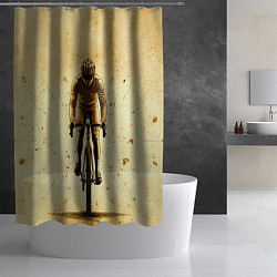 Шторка для душа Трековый велосипедист на бежевом, цвет: 3D-принт — фото 2