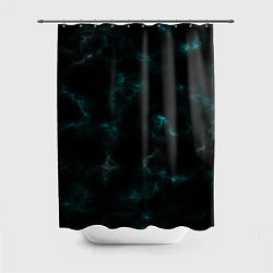 Шторка для душа Color black turquoise, цвет: 3D-принт