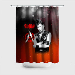 Шторка для душа Сектор газа и знак анархии, цвет: 3D-принт