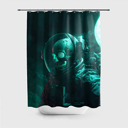 Шторка для душа Скелет в космосе, цвет: 3D-принт