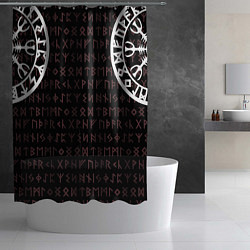 Шторка для душа Руны викингов, цвет: 3D-принт — фото 2