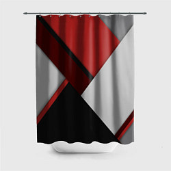Шторка для душа Color black red grey, цвет: 3D-принт