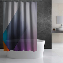 Шторка для душа Color grey with stripes, цвет: 3D-принт — фото 2