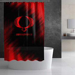 Шторка для душа SsangYong - red gradient, цвет: 3D-принт — фото 2