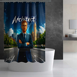 Шторка для душа Архитектор и молния, цвет: 3D-принт — фото 2