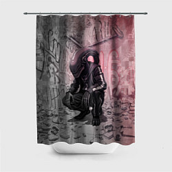 Шторка для душа Ксеноморф в розовых тонах, цвет: 3D-принт