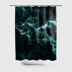 Шторка для душа Lightning light blue line, цвет: 3D-принт