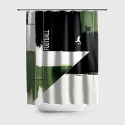 Шторка для душа Футбол на фоне брызг красок, цвет: 3D-принт