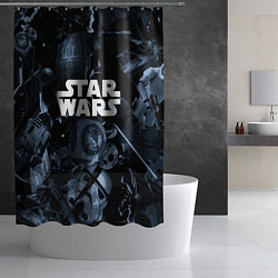 Шторка для душа Star wars персонажи из звездных войн, цвет: 3D-принт — фото 2