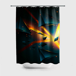 Шторка для душа Космический неоновый разлом, цвет: 3D-принт
