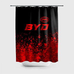 Шторка для душа BYD - red gradient посередине, цвет: 3D-принт