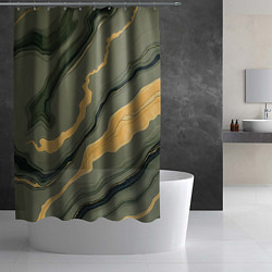 Шторка для душа Оливковый мрамор, цвет: 3D-принт — фото 2