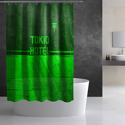 Шторка для душа Tokio Hotel - green gradient посередине, цвет: 3D-принт — фото 2