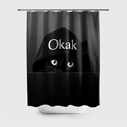 Шторка для ванной Кот в капюшоне, окак, мем