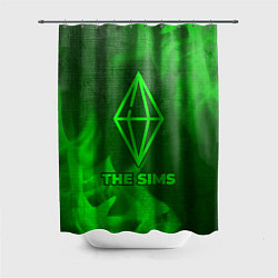 Шторка для душа The Sims - green gradient, цвет: 3D-принт