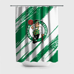 Шторка для душа Boston Celtics white and green, цвет: 3D-принт