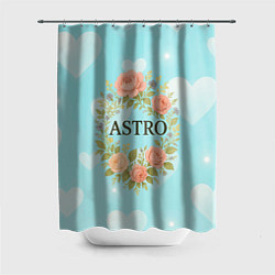 Шторка для ванной Astro логотип в цветочном венке