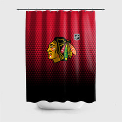 Шторка для ванной Чикаго Блэкхокс - геометрический градиент