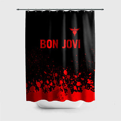 Шторка для душа Bon Jovi - red gradient посередине, цвет: 3D-принт