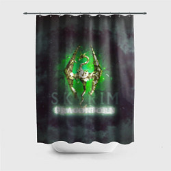 Шторка для душа Skyrim gold logo Dragonborn, цвет: 3D-принт