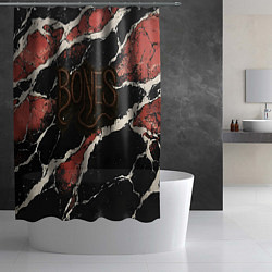 Шторка для душа Bones черви, цвет: 3D-принт — фото 2