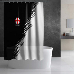 Шторка для душа Umbrella Corp - black and white, цвет: 3D-принт — фото 2