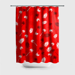 Шторка для душа Текстура красной гавайской рубашки, цвет: 3D-принт