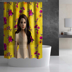 Шторка для душа Lana Del Rey образ куклы, цвет: 3D-принт — фото 2