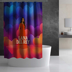 Шторка для душа Lana Del Rey на фоне сердечек, цвет: 3D-принт — фото 2